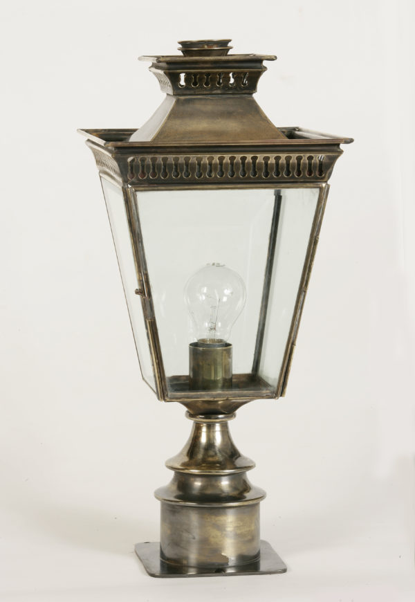 Pagoda Short Pillar Lamp - shown in Light Antique
