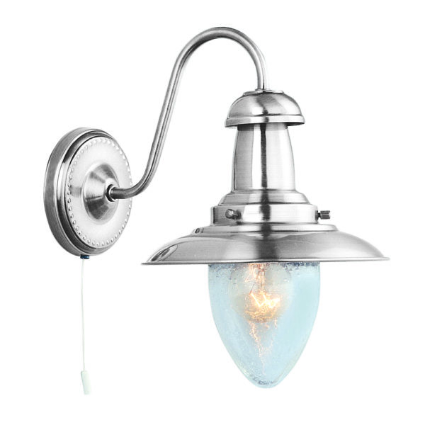 Fisherman Wall Light - shown in Satin Silver