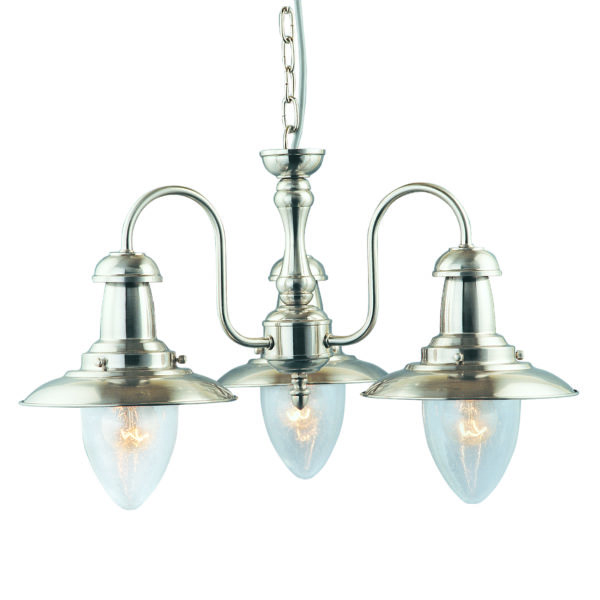 Fisherman 3 Light - shown in Satin Silver