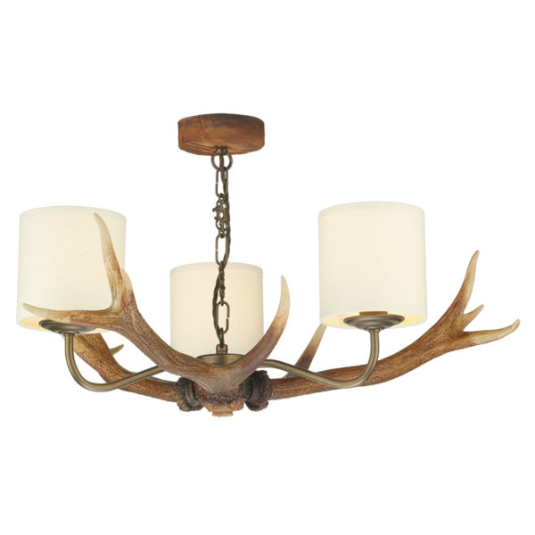 ANT0329 Antler 3 Light Pendant complete with Shades