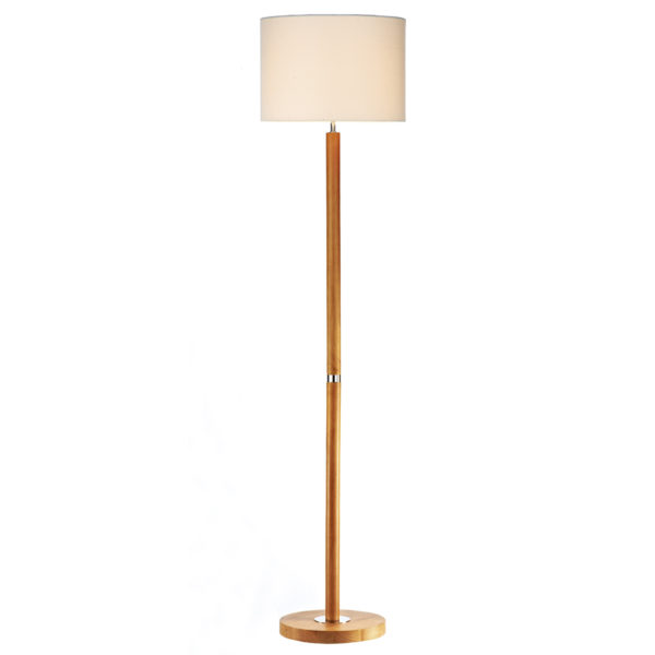 AVE4943 Avenue Floor Lamp Light Wood complete with Shade
