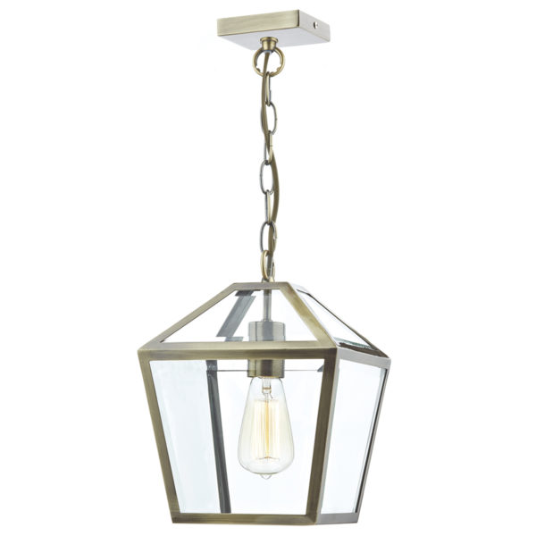 CHU0175 Churchill 1 Light Pendant Antique Brass