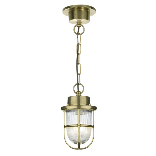 HAR0140 Harbour 1 Light Pendant Brass IP64