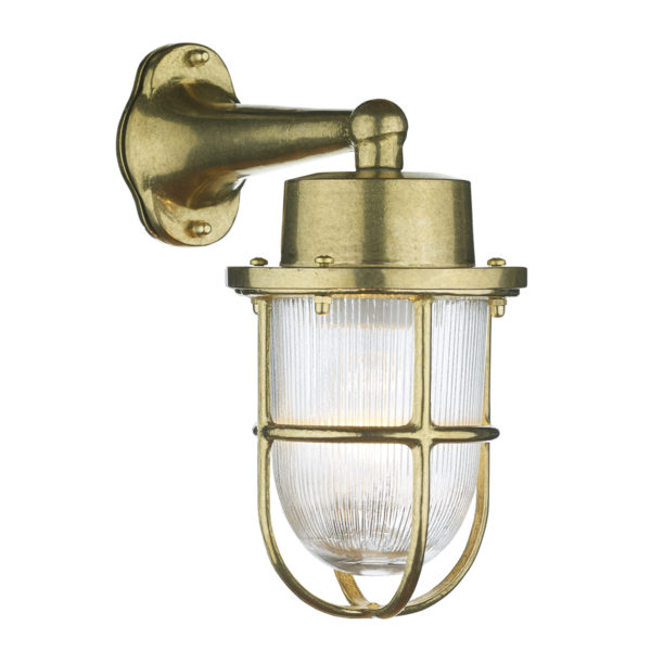 HAR1540 Harbour 1 Light Down Wall Light Brass IP64