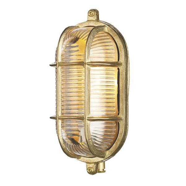 Admiral Small Oval Wall Bulkhead - shown in Brass