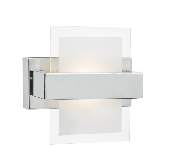 APT0750 Chrome Apt wall light with opal glass