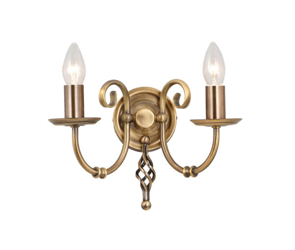Artisan Double Wall Light - shown in Aged Brass
