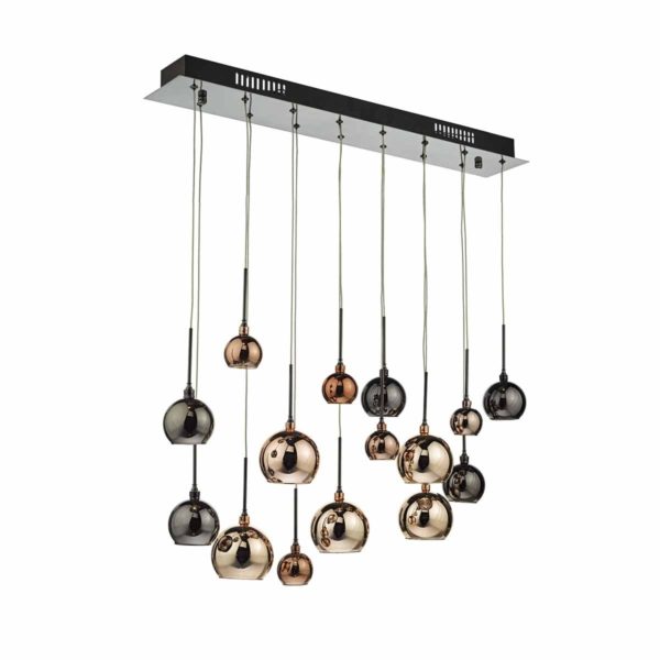 AUR6264 Copper and bronze Aurelia 15 light bar pendant