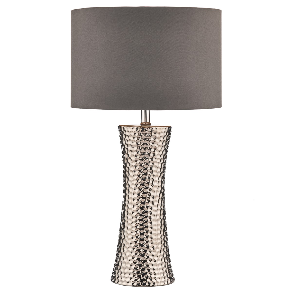 Silver Bokara Table Lamp With Shade, Big Silver Table Lamps
