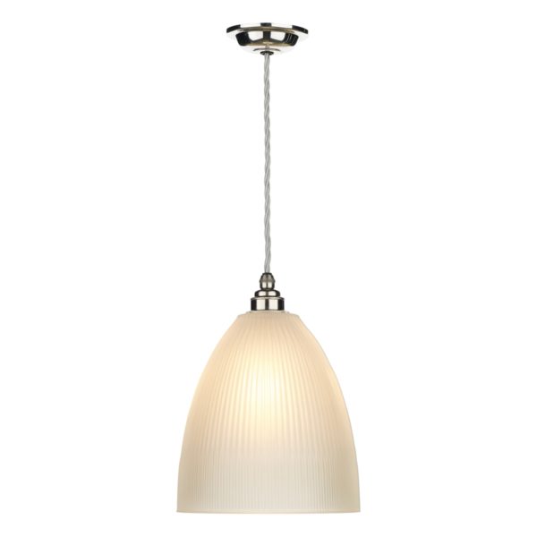 Duxford 1 Light Pendant Nickel Chrome complete with Glass