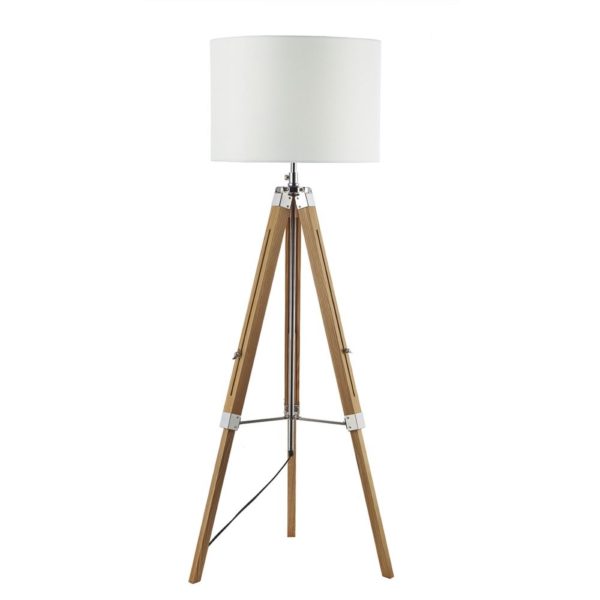 Easel Light Wood Floor Lamp