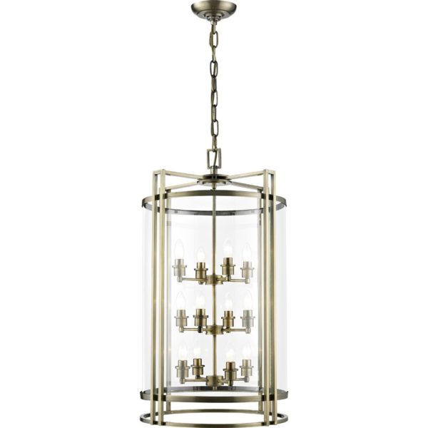 Eaton 12 light Lantern Antique Brass