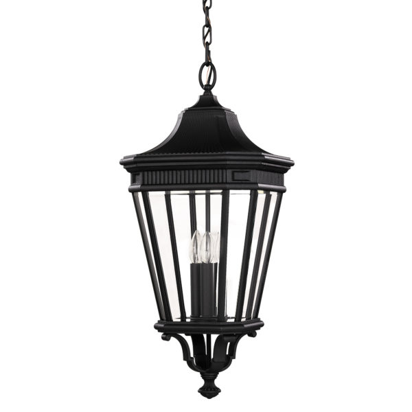 Cotswold Lane Medium Chain Lantern - Shown in Black