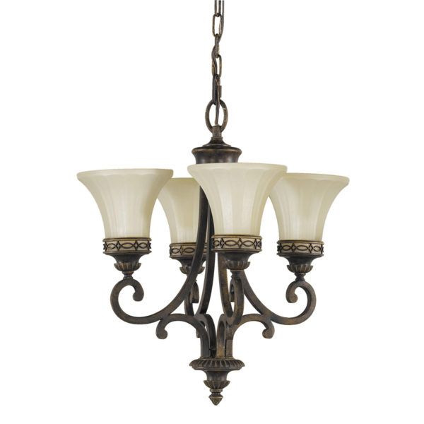 Drawing Room Duo-Mount 4 Light Chandelier Ceiling Fitting