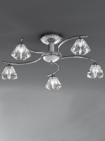 Twista 5 Light Ceiling Fitting - shown in Chrome