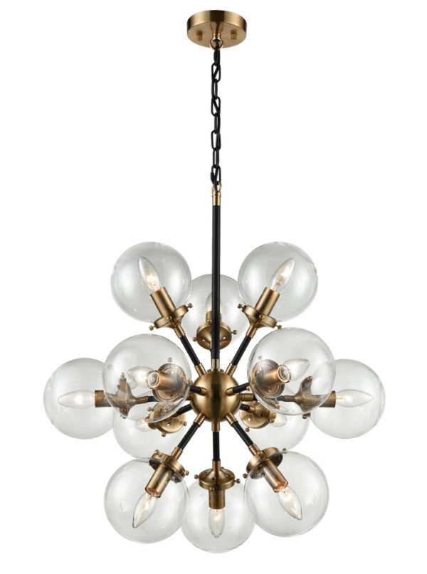 Creation 12 Light Ceiling Pendant - Black/Gold