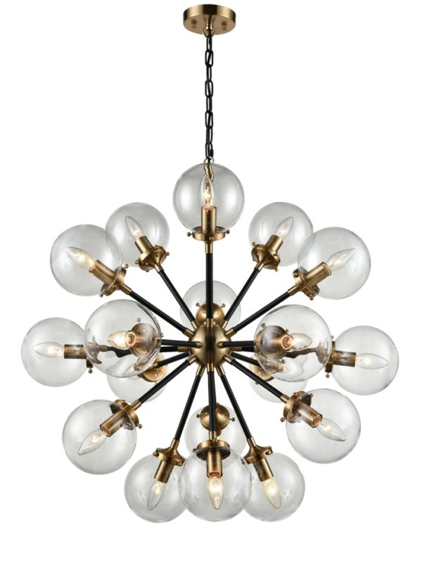 Creation 18 Light Ceiling Pendant - Black/Gold