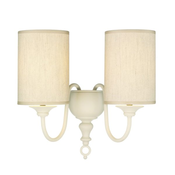 FLE0933 Flemish Double Wall Bracket Cream complete with Shade