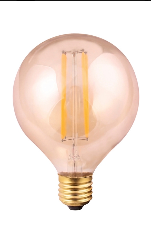8w E27 Globe 125mm Amber LED Light Bulb