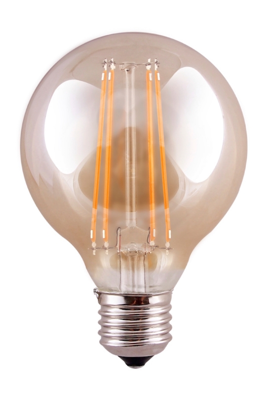 8w E27 Globe 95mm Amber LED Light Bulb