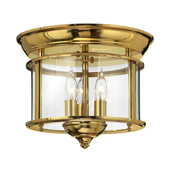 Gentry Flush Ceiling Fitting - Shown in Polished Brass