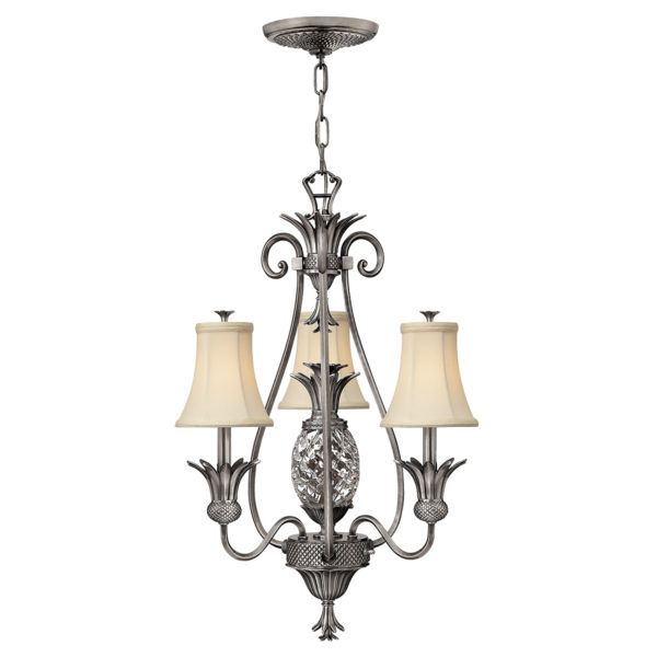 Plantation 3 Light + 1 Light Chandelier - Shown in Polished Antique Nickel