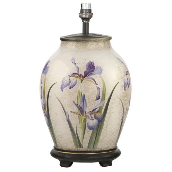 JW33 RHS Purple Iris Medium Glass Table Lamp