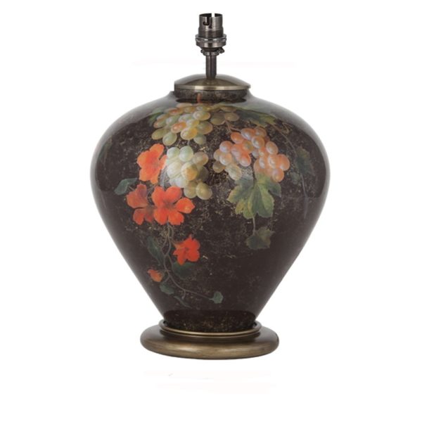 JW52 Fruit and Flower Ginger Jar Glass Table Lamp