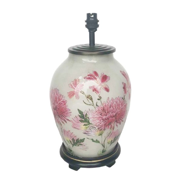 JW78 Dahlia Alstroemeria Medium Glass Table Lamp