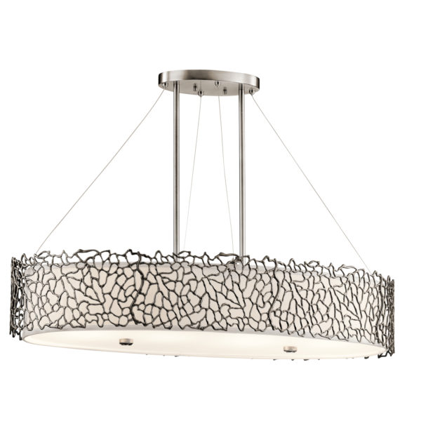 Silver Coral Oval Island Light Ceiling Fitting