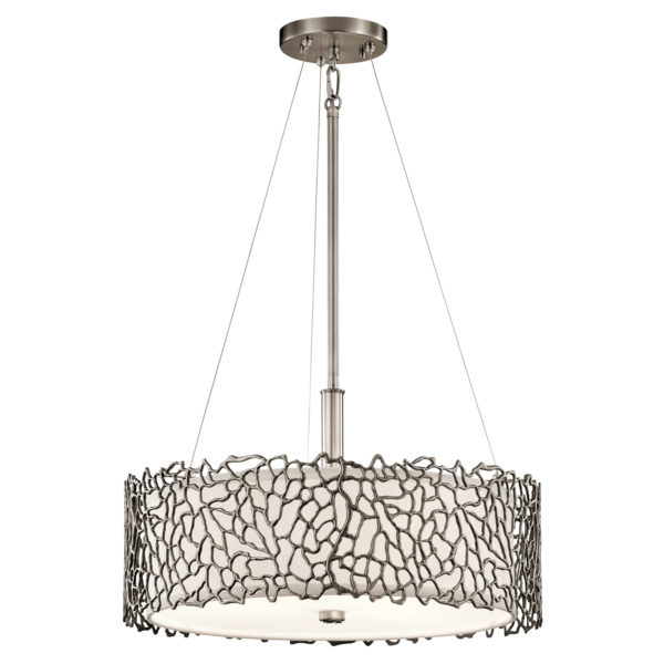 Silver Coral Duo-Mount Pendant Light Ceiling Fitting