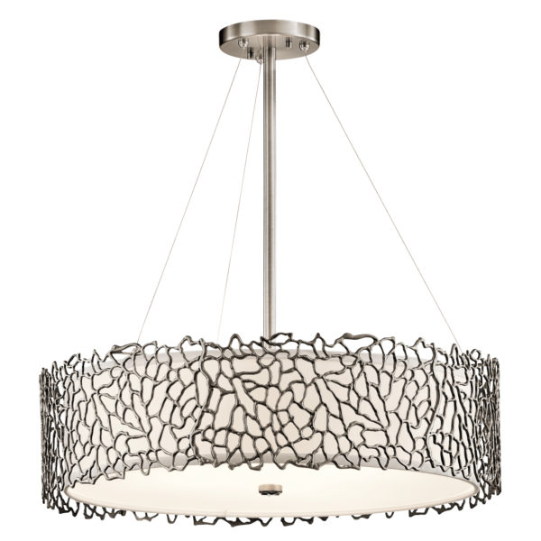 Silver Coral Pendant Light Ceiling Fitting