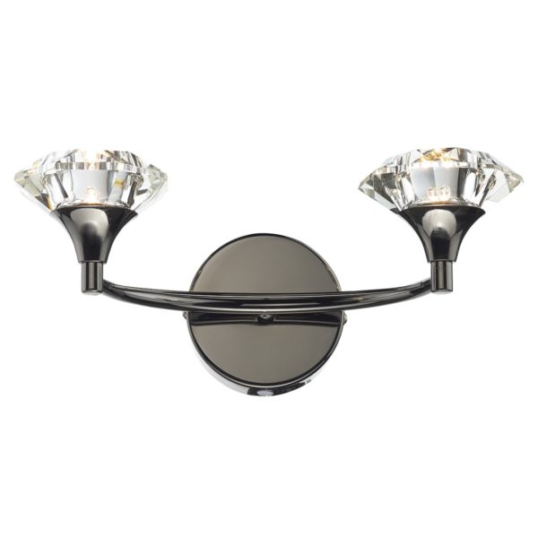 Luther Double Wall Light - shown in Black Chrome