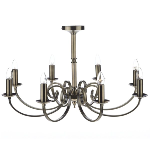 Murray antique brass 8 light dual mount pendan