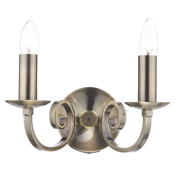 Murray antique brass double wall light