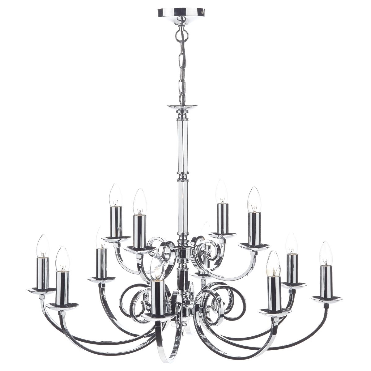 Murray chrome 12 light dual mount pendant Dar Lighting Abbeygate