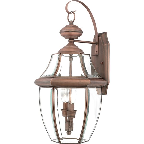 Newbury Large Outdoor Wall Lantern - Aged Copper