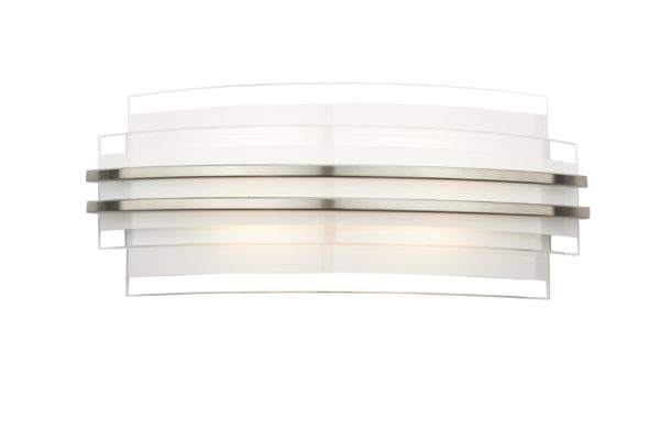 Sector Large Wall Light Frosted Glass Polished Chrome LED