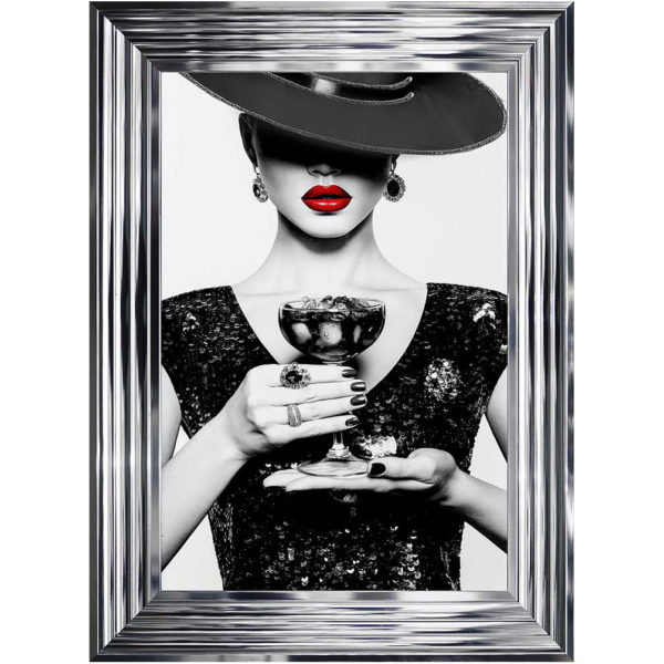 Woman with a Sour Apple Cocktail Framed Wall Art