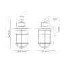 Reppia Wall Lamp Black and Seeded Glass IP54