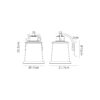 Armo Wall Lamp Black/Gold and Seeded Glass IP54