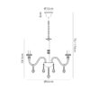 Edison 6 Light Chandelier Polished Chrome and Crystal 5.2kg
