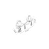 Yates Double Wall Light Polished Chrome and Satin Nickel with Clear Crystal