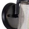 Armo Wall Lamp Black/Gold and Seeded Glass IP54