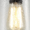 Armo Pendant Black/ Gold with Seeded Glass IP54