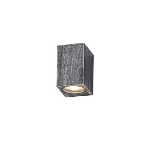 Chigny Single Rectangle Wall Light Black/Silver IP54