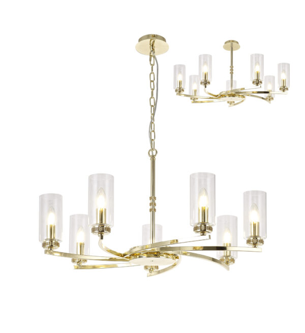 Clarina 7 Light Pendant/ Semi Flush PB