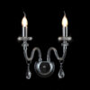 Edison Double Wall Light Polished Chrome and Crystal