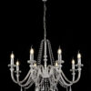 Edison 8 Light Chandelier Polished Chrome and Crystal 6.8kg