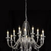 Edison 12 Light Chandelier Polished Chrome and Crystal 8.5kg